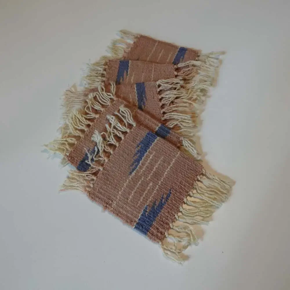 Set of 5 Southwestern Handwoven Wool Coasters